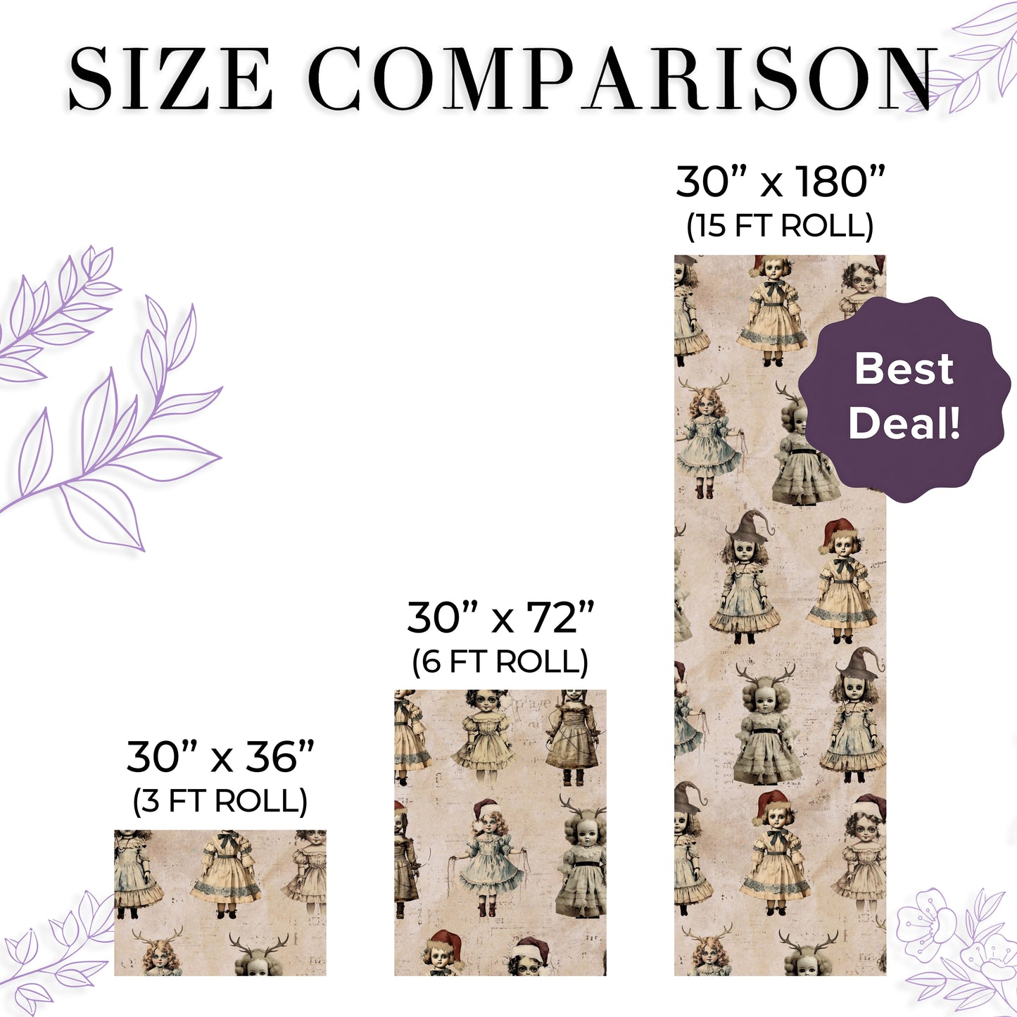 Gothic Christmas Wrapping Paper Sheet