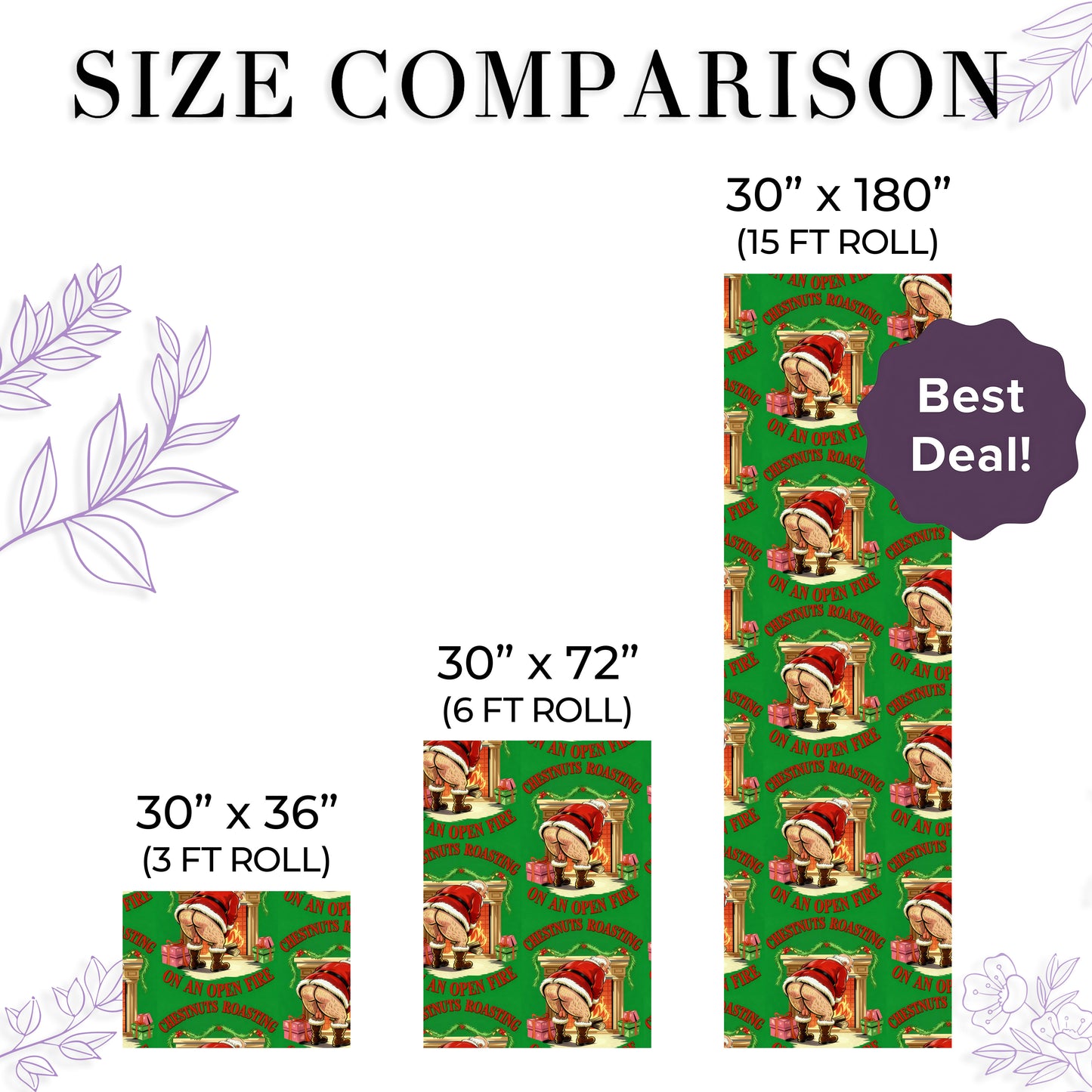 Hilarious Santa Claus Holiday Gift Wrap Roll