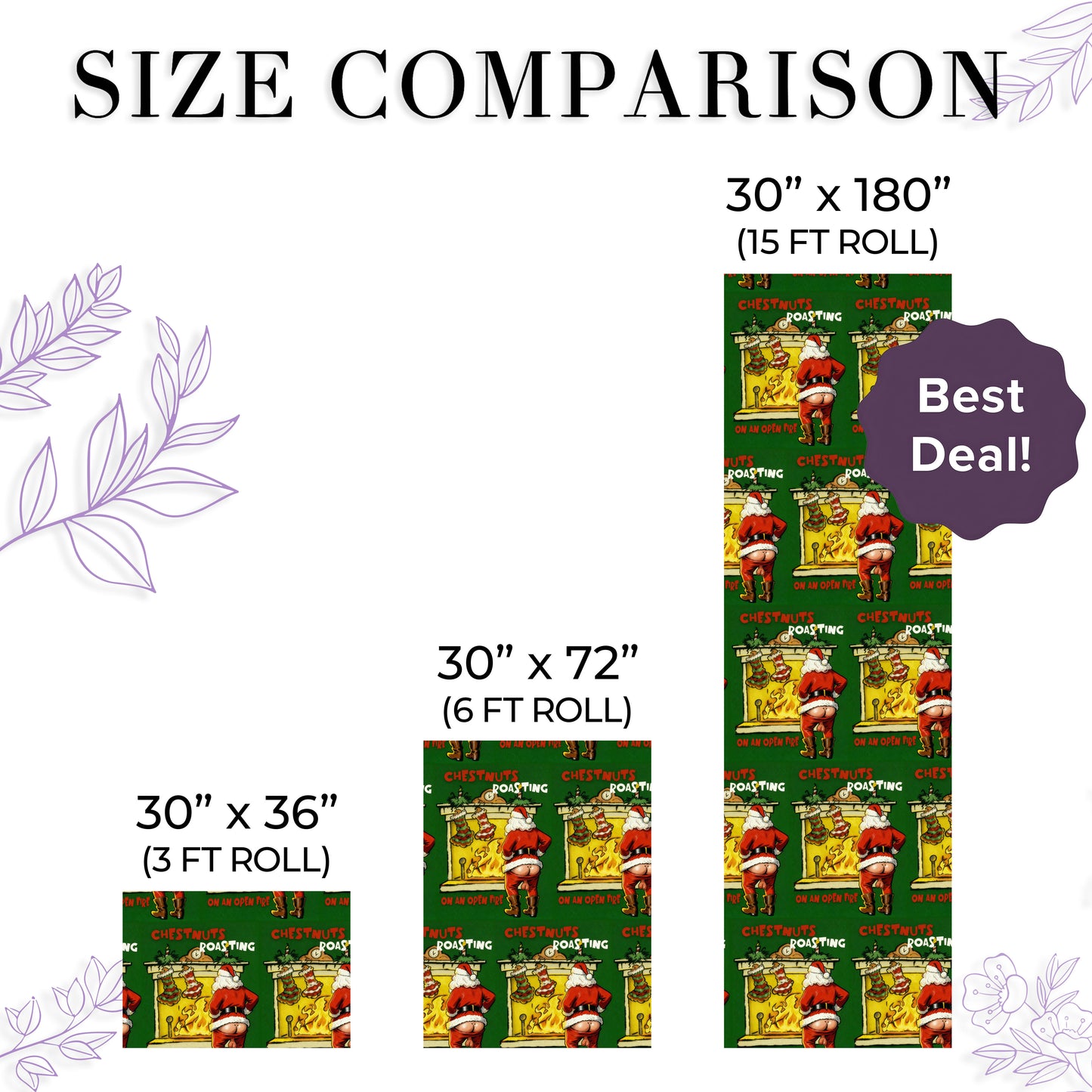 Naughty Funny Santa Christmas Wrapping Paper