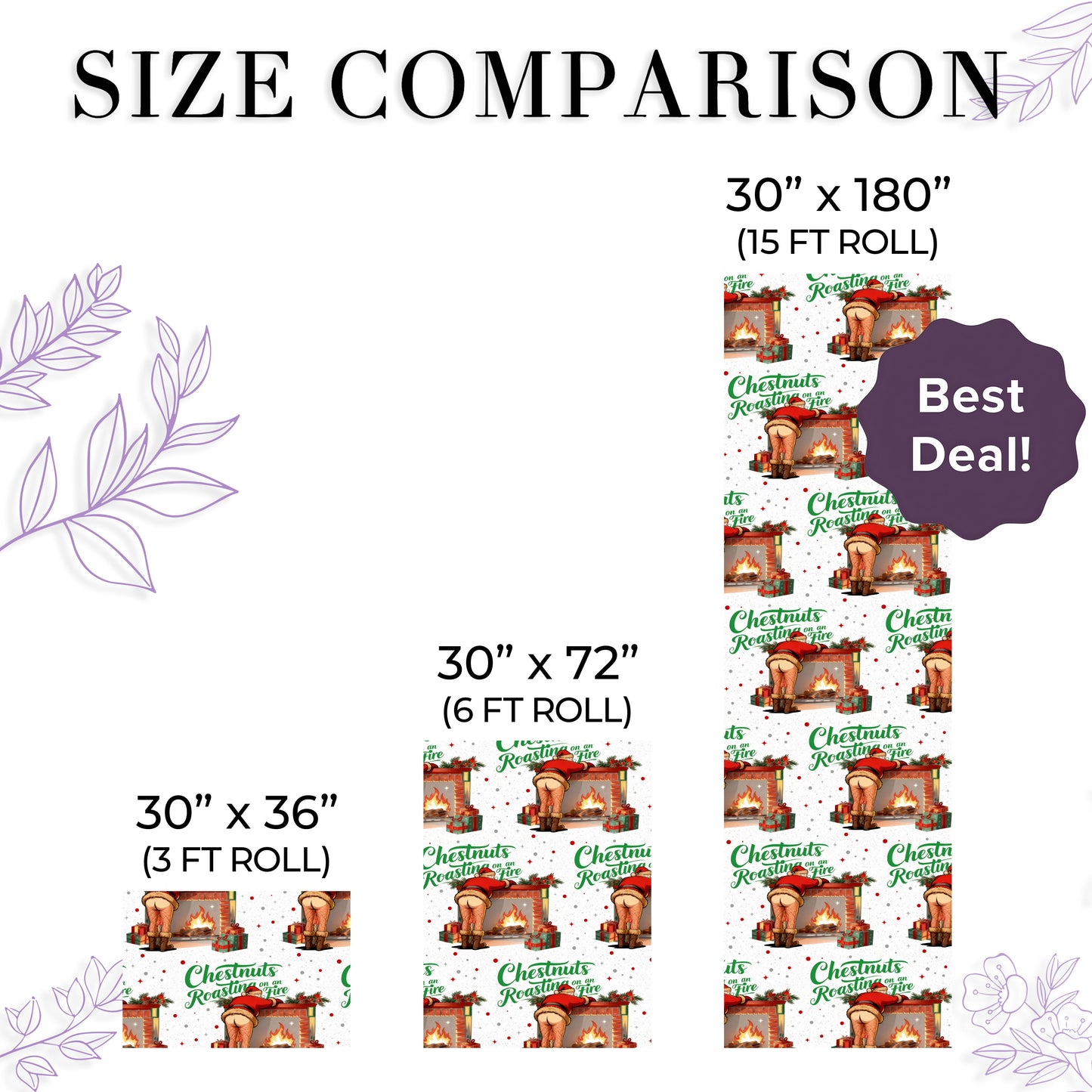 Playful Santa Christmas Gift Wrap Roll