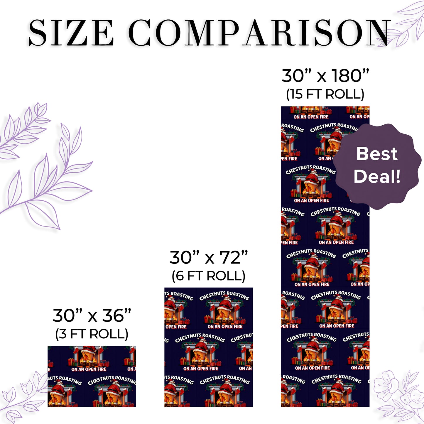 Santa Christmas Gift Wrap Roll