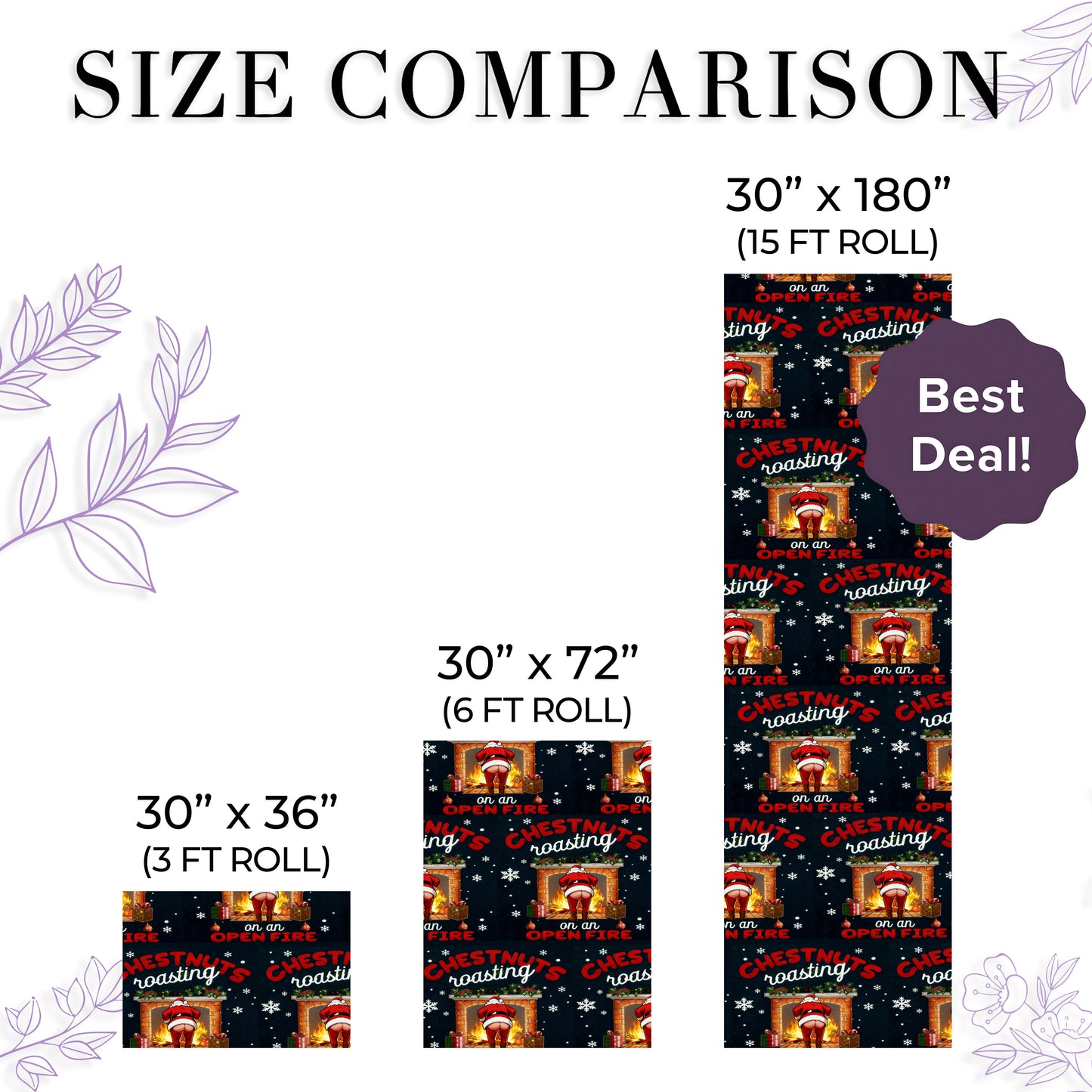 Funny Santa Christmas Gift Wrap Roll