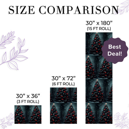 Gothic Christmas Tree Wrapping Paper