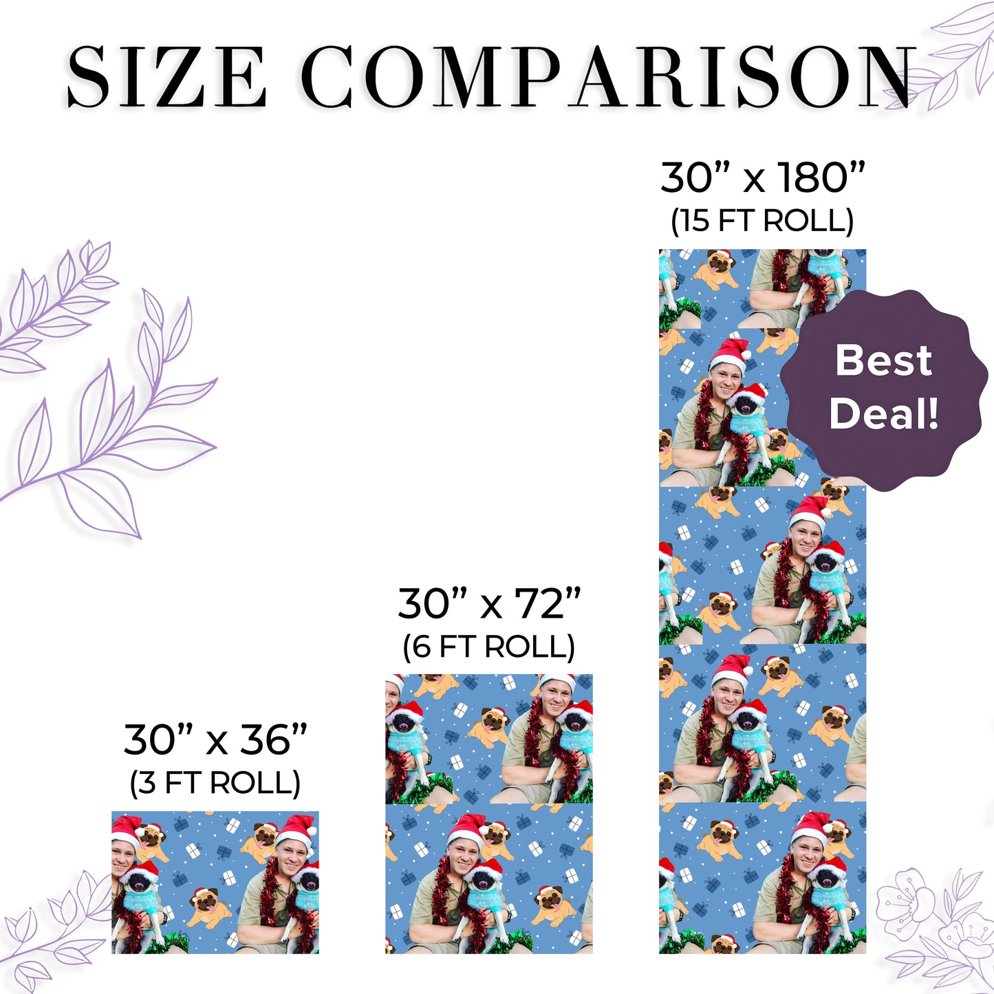 Robert Irwin Xmas Gift Wrap with Holiday Trees