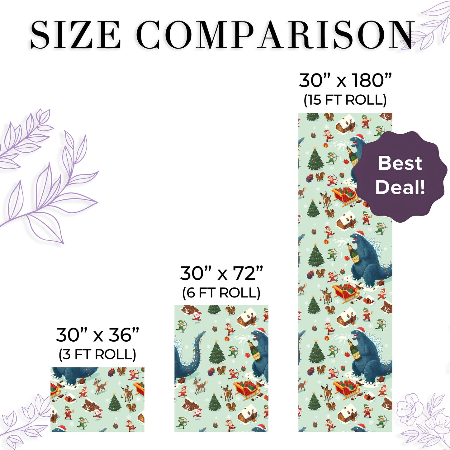 Godzilla Kaiju Edo Japanese Era Xmas Paper