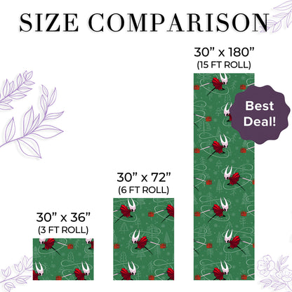 Hollow Knight Silksong Christmas Wrapping Paper, Gothic Holiday Gift Wrap