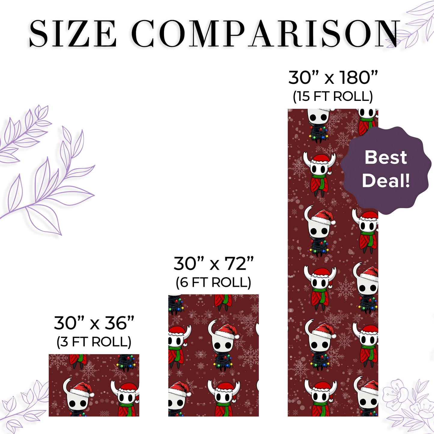 Gaming Christmas Gift Wrap Hollow Knight Silksong Holiday Roll