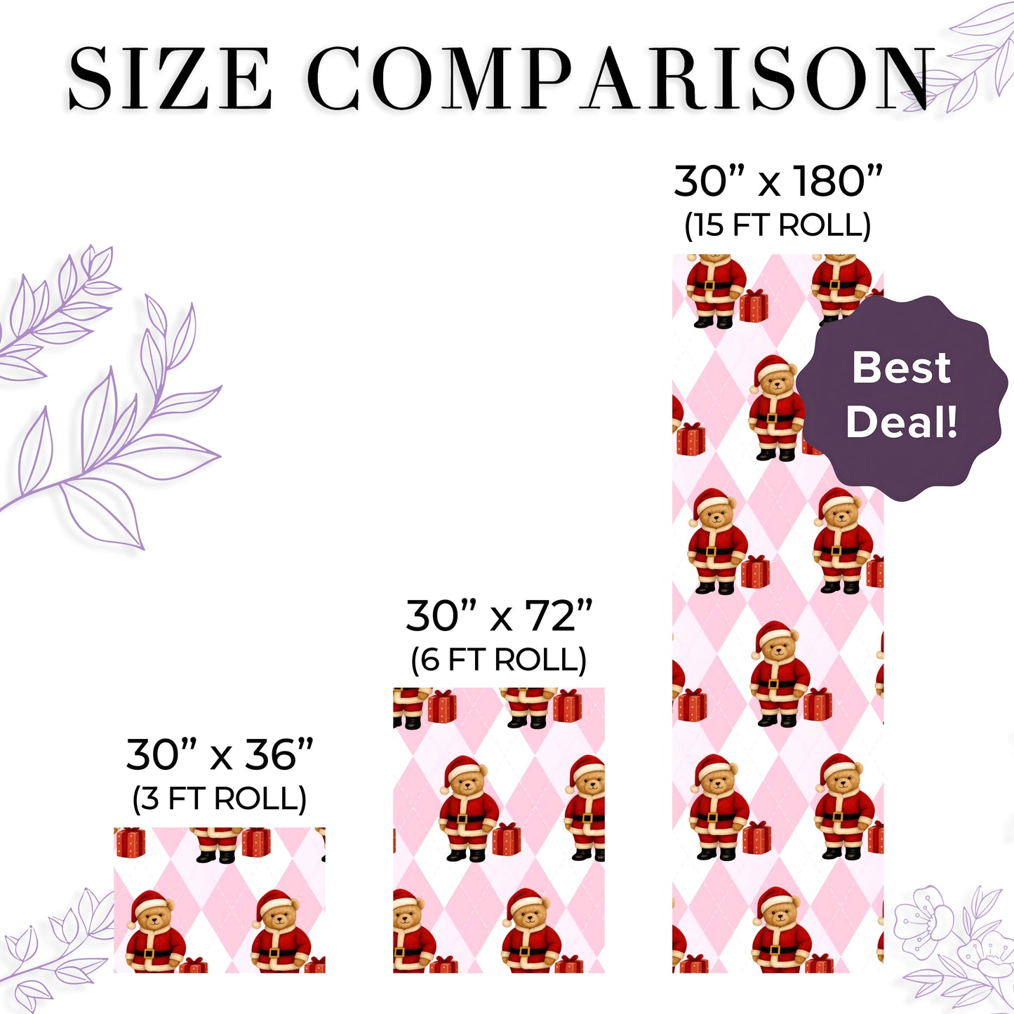 Santa Bear Christmas Wrapping Paper