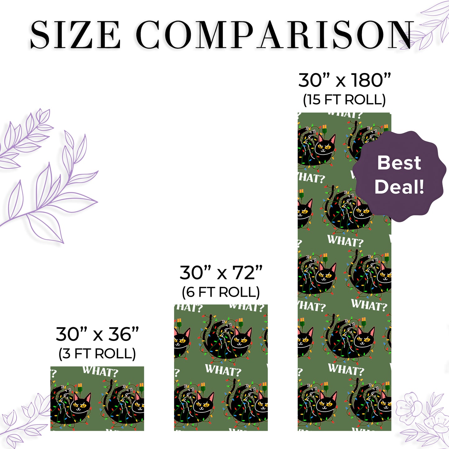 Black Cat Gift Wrap for Holidays