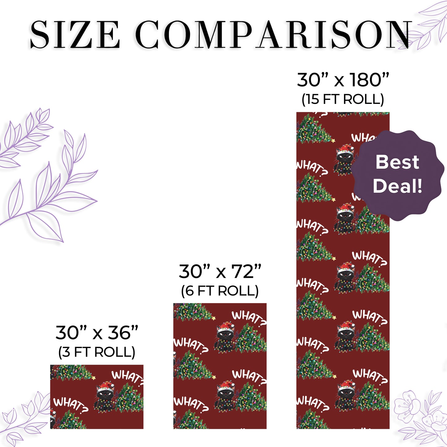 Black Cats Christmas Wrapping Paper Gift