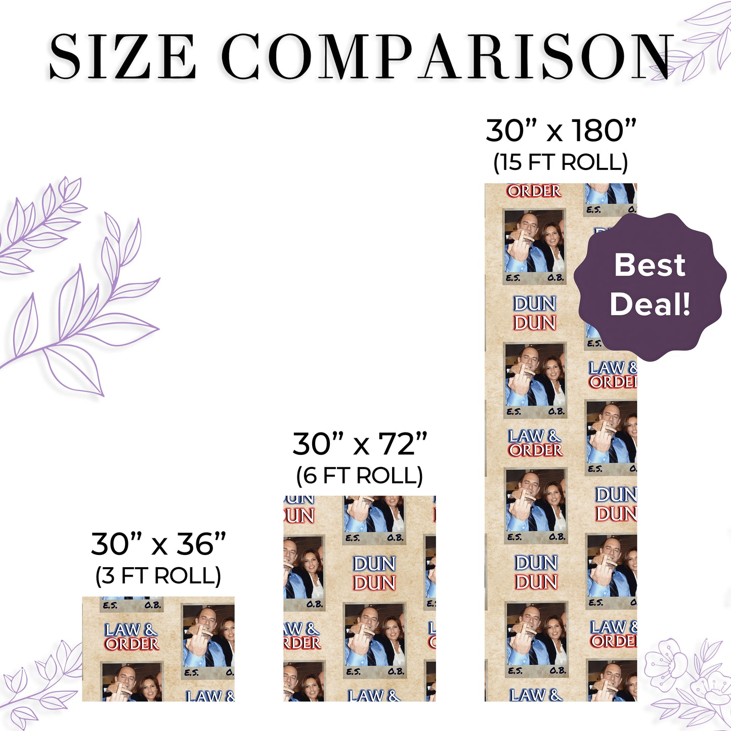 Funny Law And Order Gift Wrap, Crime Show Wrapping Paper