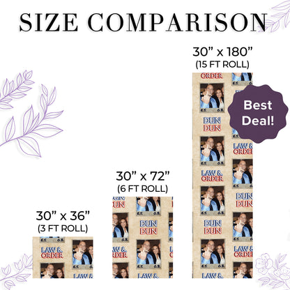 Funny Law And Order Gift Wrap, Crime Show Wrapping Paper