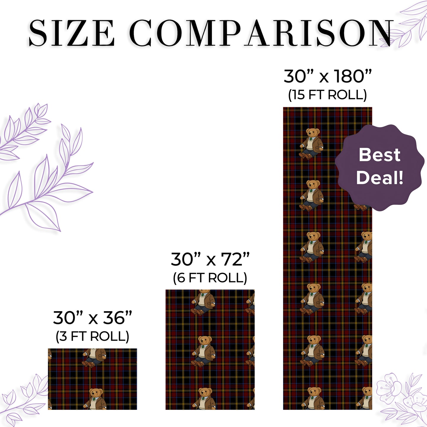 Plaid Bear Wrapping Paper