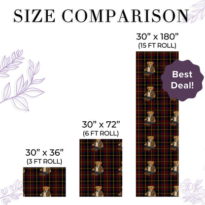 Plaid Bear Wrapping Paper