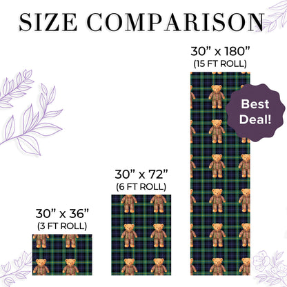 Plaid Bear Wrapping Paper Christmas Gift