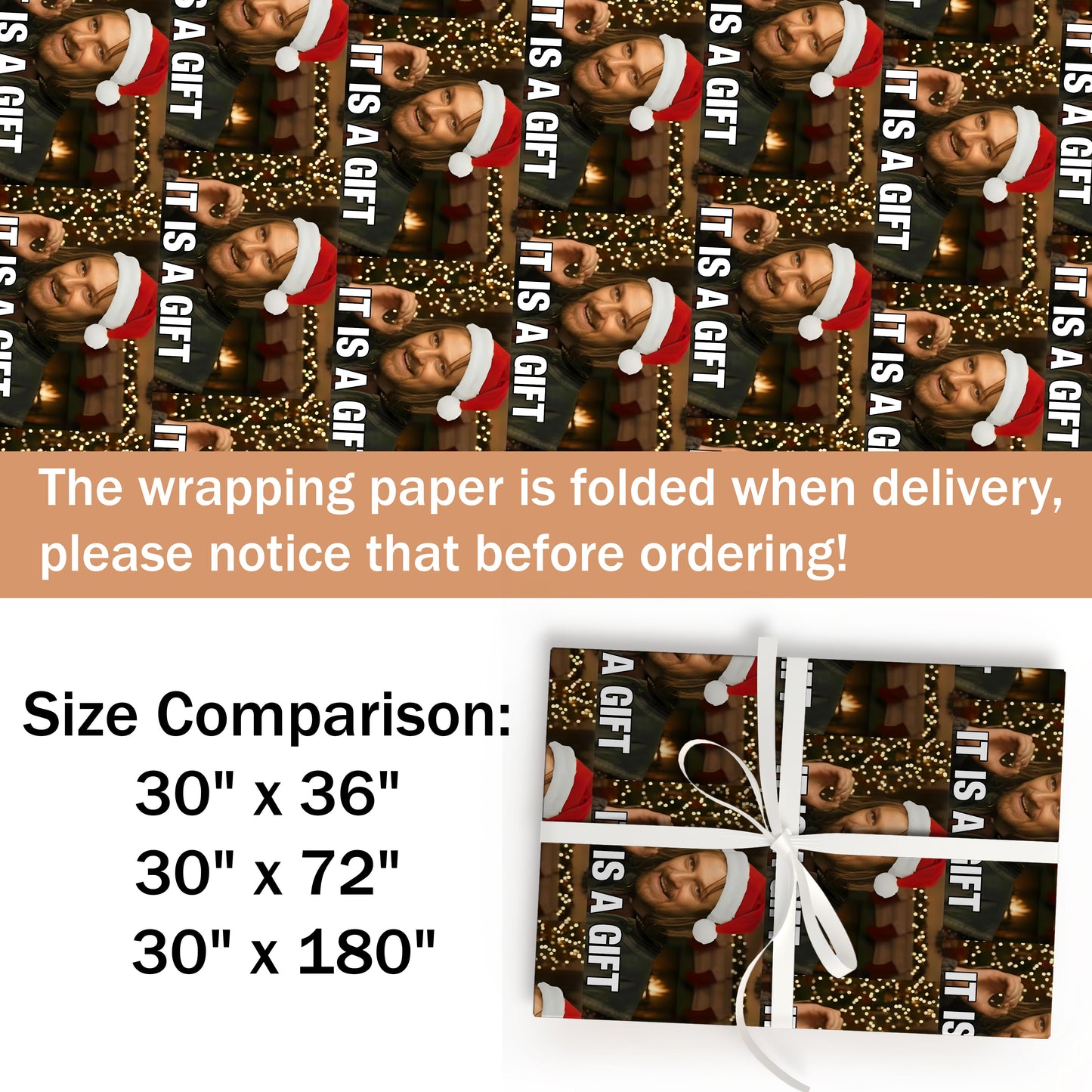 It's A Gift Wrapping Paper Sheet, Funny Meme Christmas Movies Wrapping, Xmas Gift Wrap