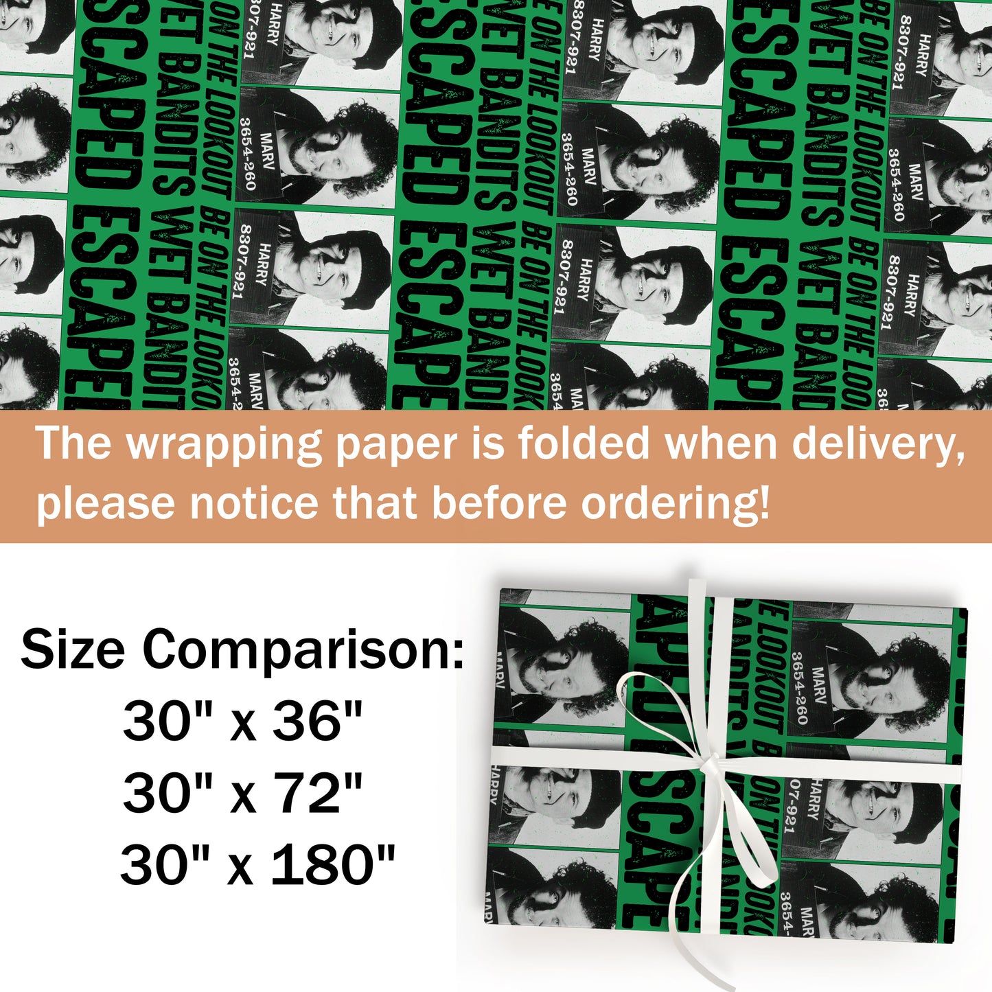 Home Alone Wet Bandits Art Board Wrapping Paper, Christmas Movies Friends Wrap Gifts