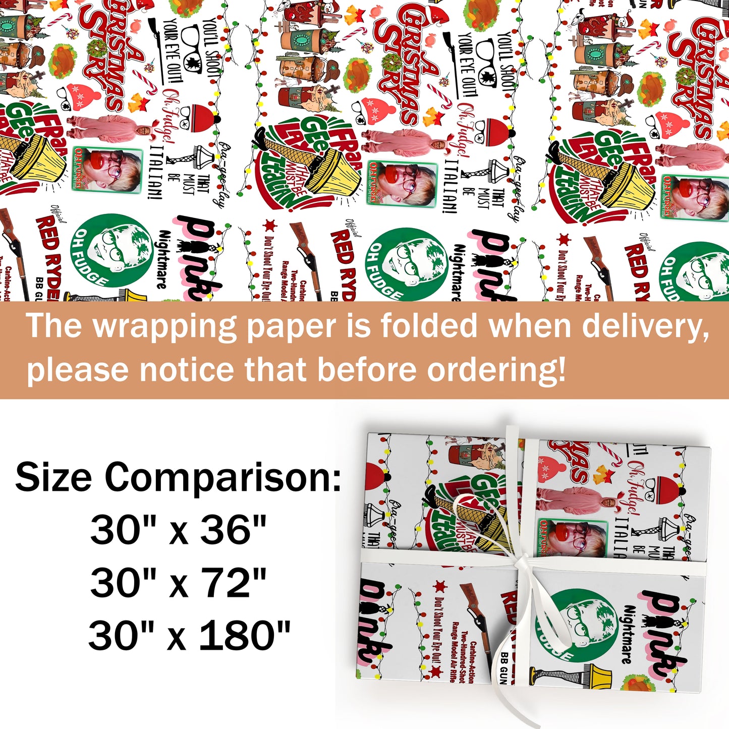A Christmas Story Wrapping Paper, You'll Shoot Your Eye Out Christmas wrapping