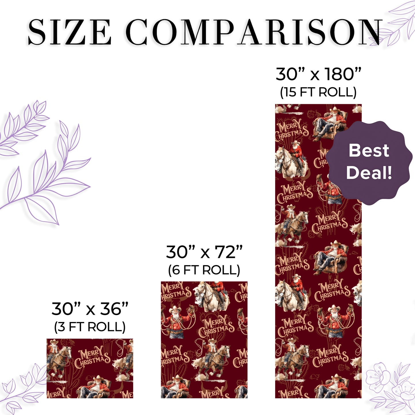 Cowboy Santa Christmas Wrapping Paper