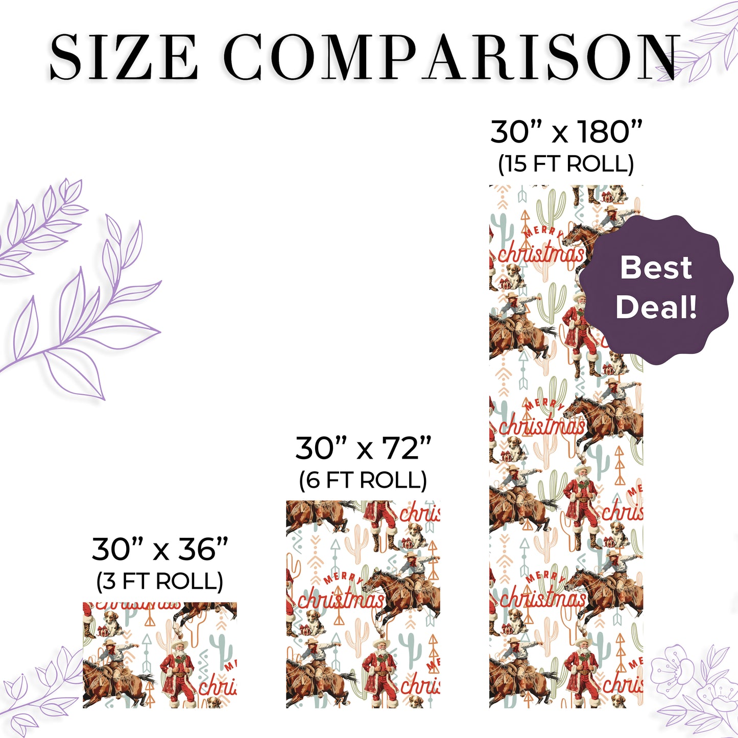 Santa Cowboy Xmas Wrapping Paper