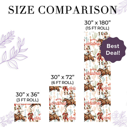 Santa Cowboy Xmas Wrapping Paper