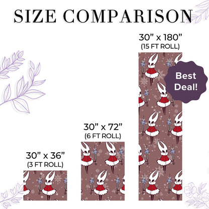Hollow Knight Silksong Gaming Wrapping Paper Gothic Xmas Roll