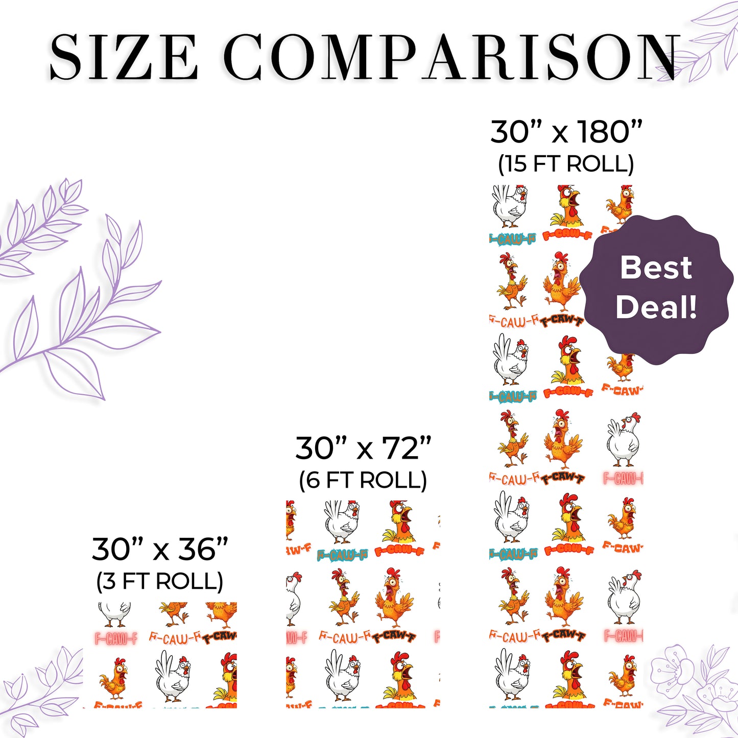 F-CAW-F Wrapping Paper Rooster Gift