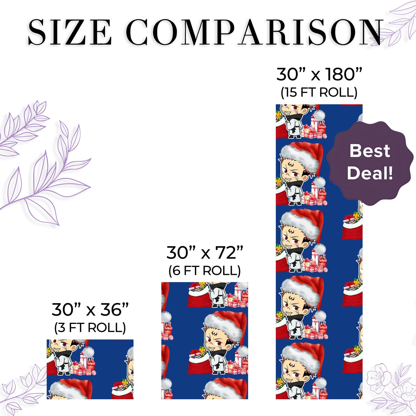 Jujutsu Kaisen Santa Christmas Wrapping Paper