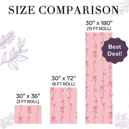 Pink Bow Gift Wrap Sheet