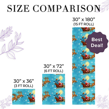 Santa and Jesus Wrapping Paper