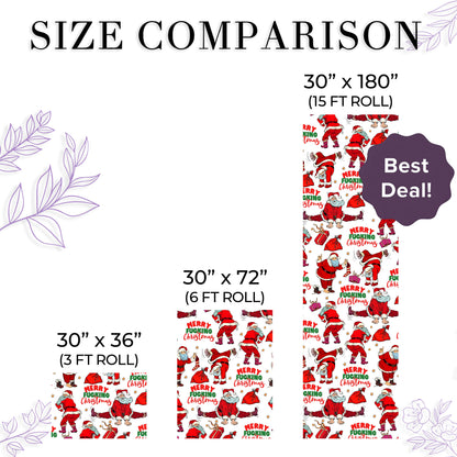 Funny Santa Merry Christmas Wrapping Paper
