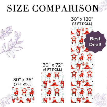 Dancing Santa Christmas Gift Wrap