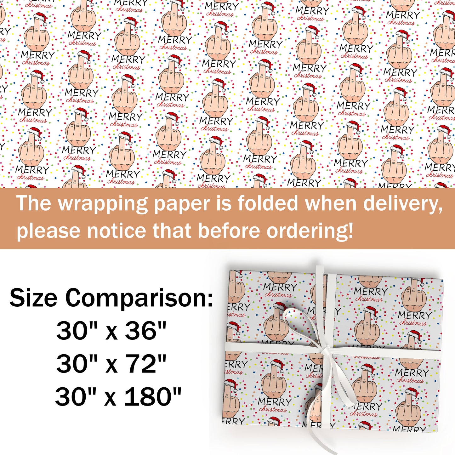 Christmas Middle Finger Wrapping Paper for Presents