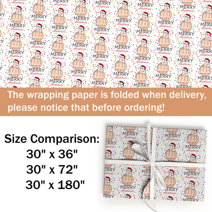 Christmas Middle Finger Wrapping Paper for Presents