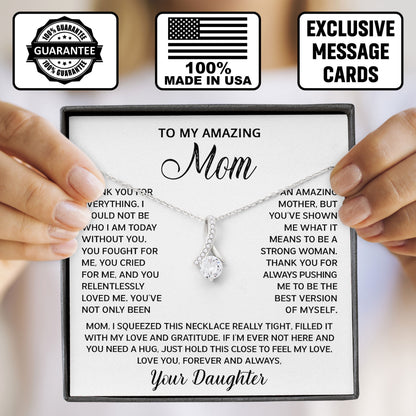 To My Amazing Mom Necklace Anniversary Present, Birthday Anniversary Gift Idea From Daughter