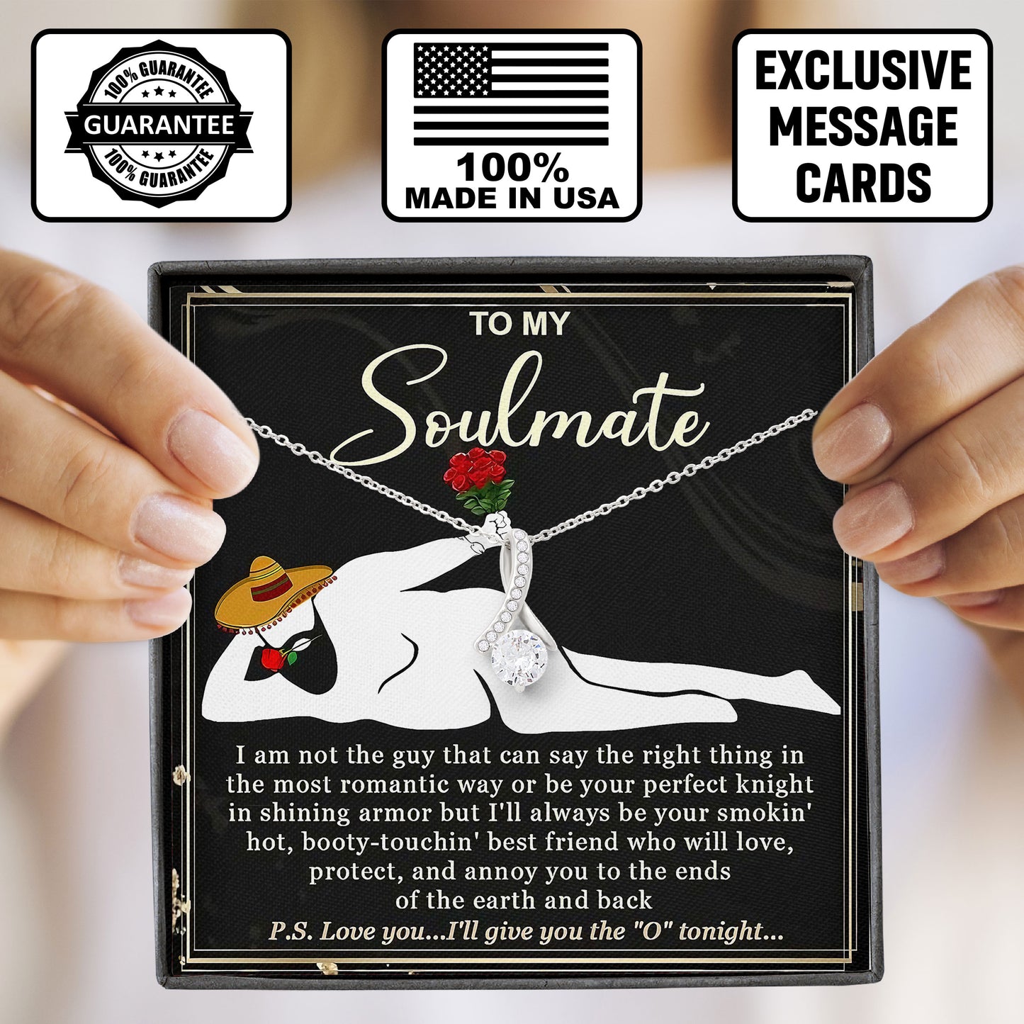 To My Soulmate Necklace From Boyfriend Gift Box with Sentimental Message Card