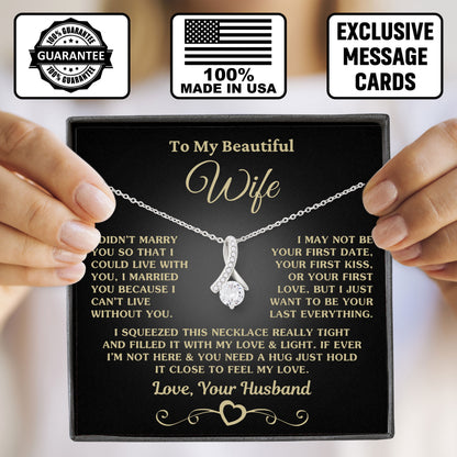To My Wife Necklace with Message Card and Gift Box
