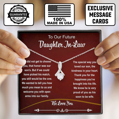 To Our Future Daughter In Law Necklace with Message Card and Gift Box