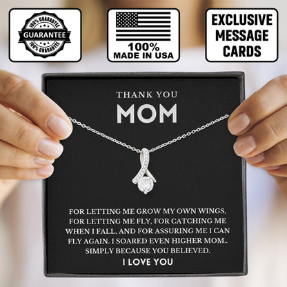 To My Mom Necklace Thank You  Keepsake