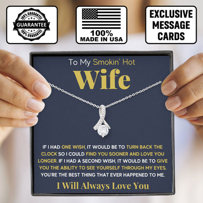 To My Smorking Hot Wife Necklace Valentine’s Day Gift for Girlfriend, Fiancée