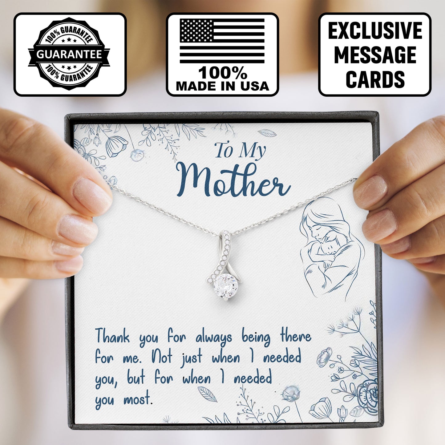 To My Mother Necklace, Sentimental Mother's Day Gift for Mom, Moms Birthday Gifts Idea