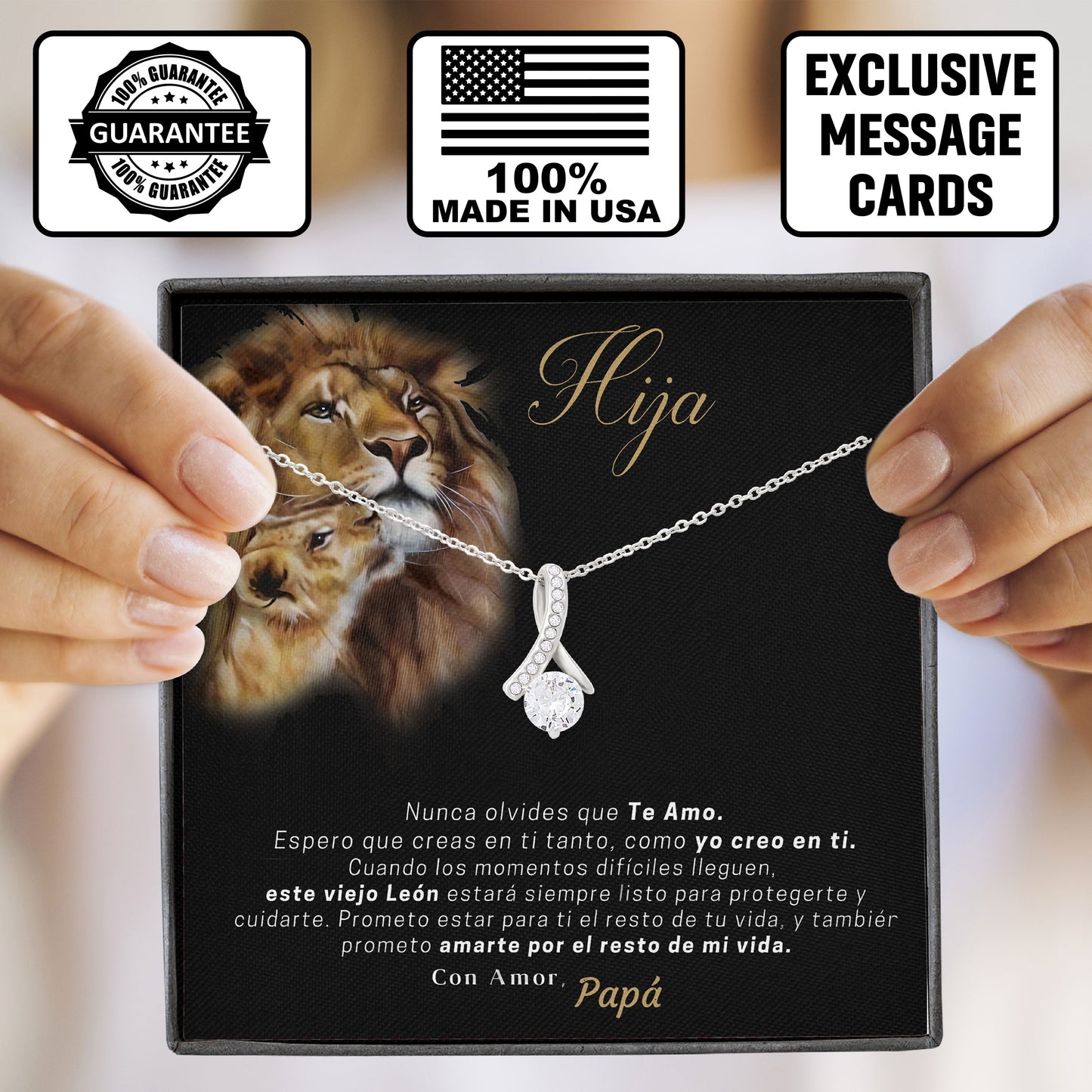 To My Beautiful Daughter Necklace From Dad Jewelry with Message Card & Gift Box