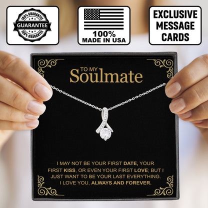 To My Soulmate Necklace Romantic Valentine Gift with Sentimental Message Card