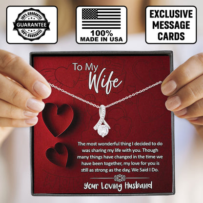 To My Wife Necklace Jewelry with Message Card & Gift Box