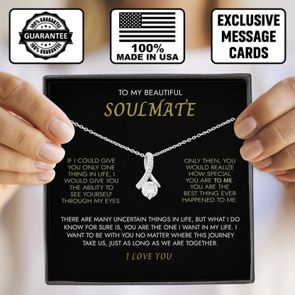 To My Beautiful Soulmate Necklace Romantic Jewelry Gift for Wife from Husband