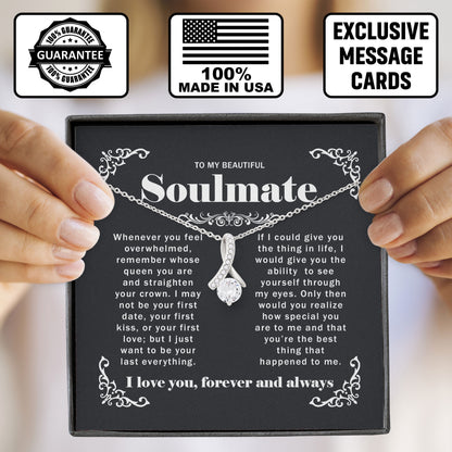 To My Beautiful Soulmate Necklace Meaningful Romantic Gift for Girlfriend, Fiancée