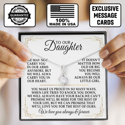 To Our Daughter Necklace From Dad, Mom, Gifts For Daughter Romantic, Birthday, Valentine Gift