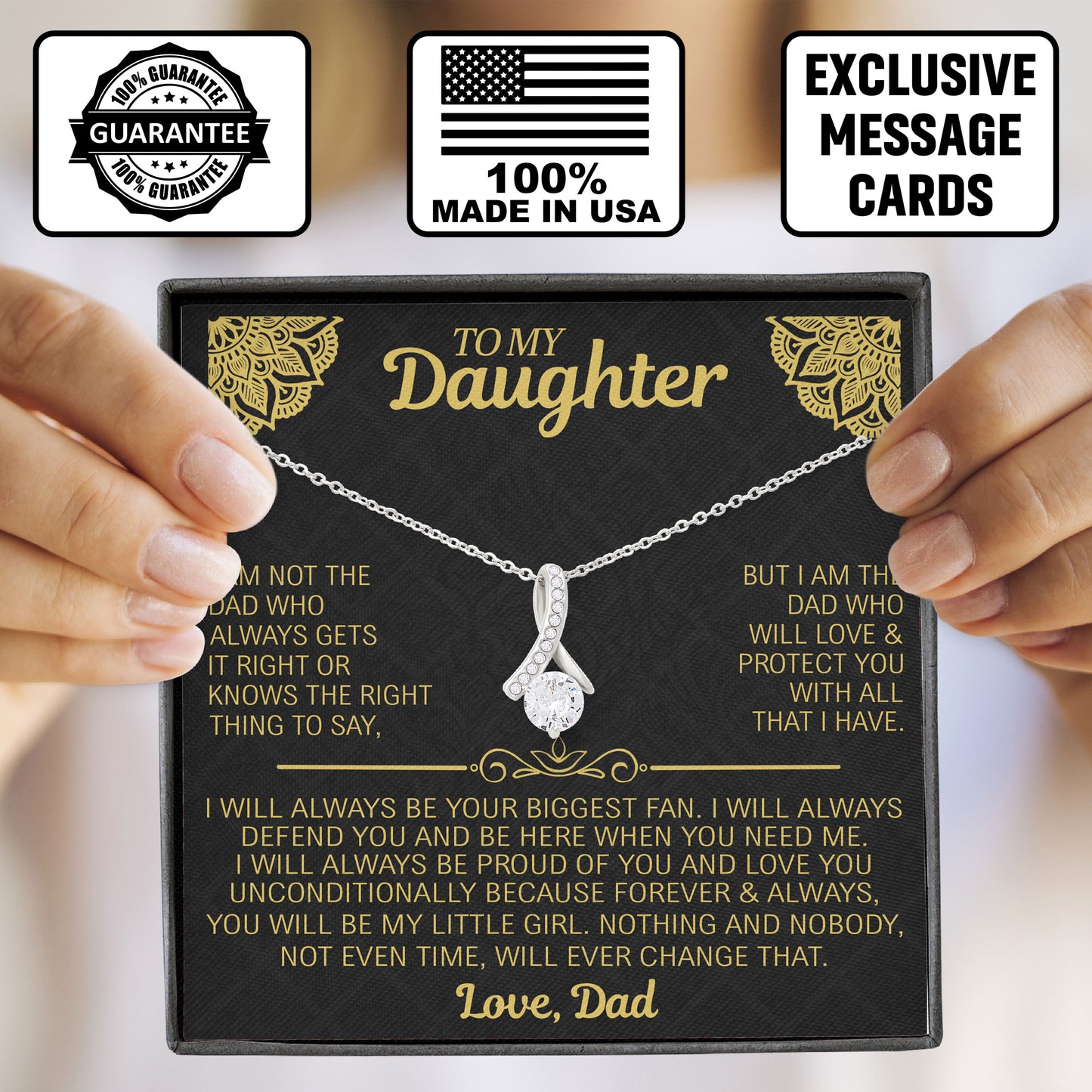 To My Daughter Graduation Necklace Gift