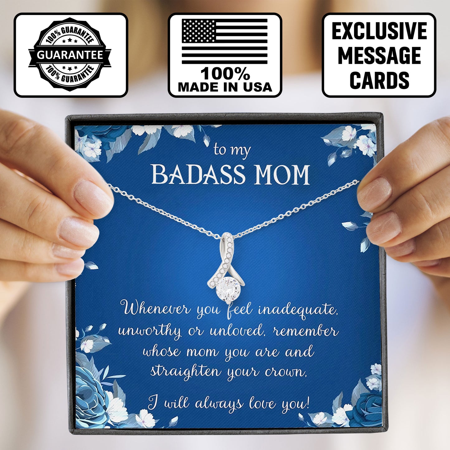 To My Badass Mom Sentimental Necklace Gift