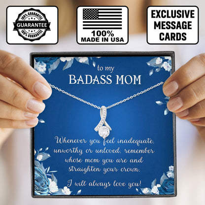 To My Badass Mom Sentimental Necklace Gift